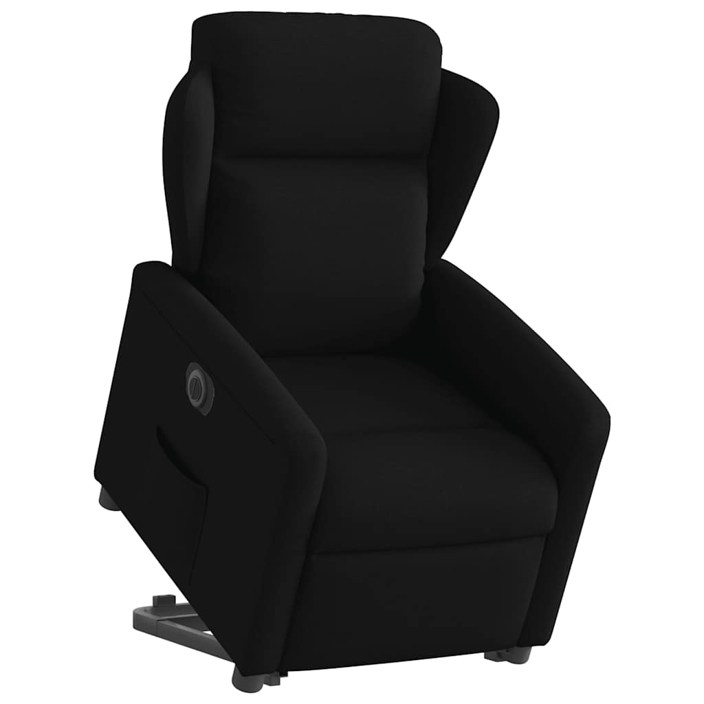 Relaxsessel mit Aufstehhilfe Elektrisch Schwarz Stoff