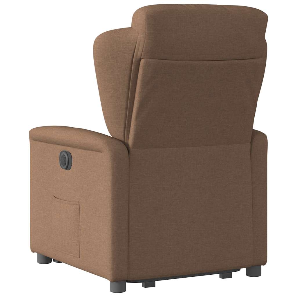 Relaxsessel mit Aufstehhilfe Elektrisch Braun Stoff