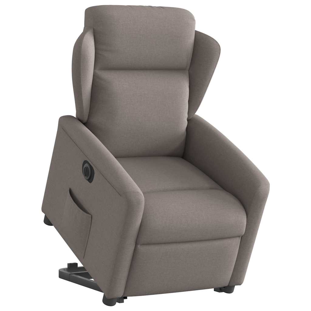 Relaxsessel mit Aufstehhilfe Elektrisch Taupe Stoff