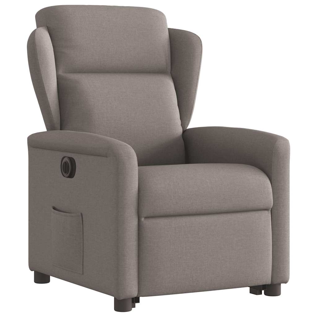 Relaxsessel mit Aufstehhilfe Elektrisch Taupe Stoff