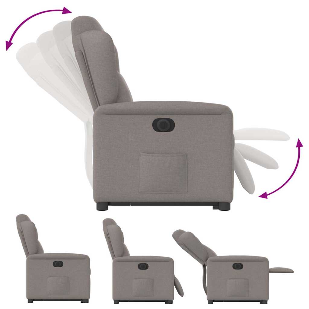 Relaxsessel mit Aufstehhilfe Elektrisch Taupe Stoff