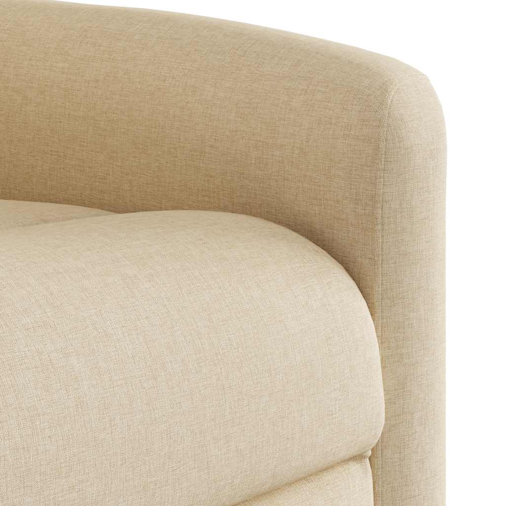 Relaxsessel mit Aufstehhilfe Elektrisch Creme Stoff