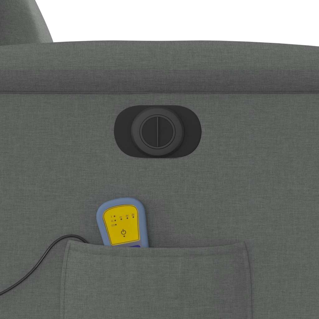 Elektrischer Massagesessel mit Aufstehhilfe Dunkelgrau Stoff