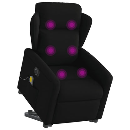 Elektrischer Massagesessel mit Aufstehhilfe Schwarz Stoff