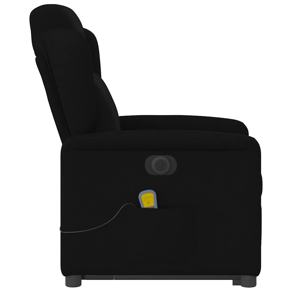 Elektrischer Massagesessel mit Aufstehhilfe Schwarz Stoff