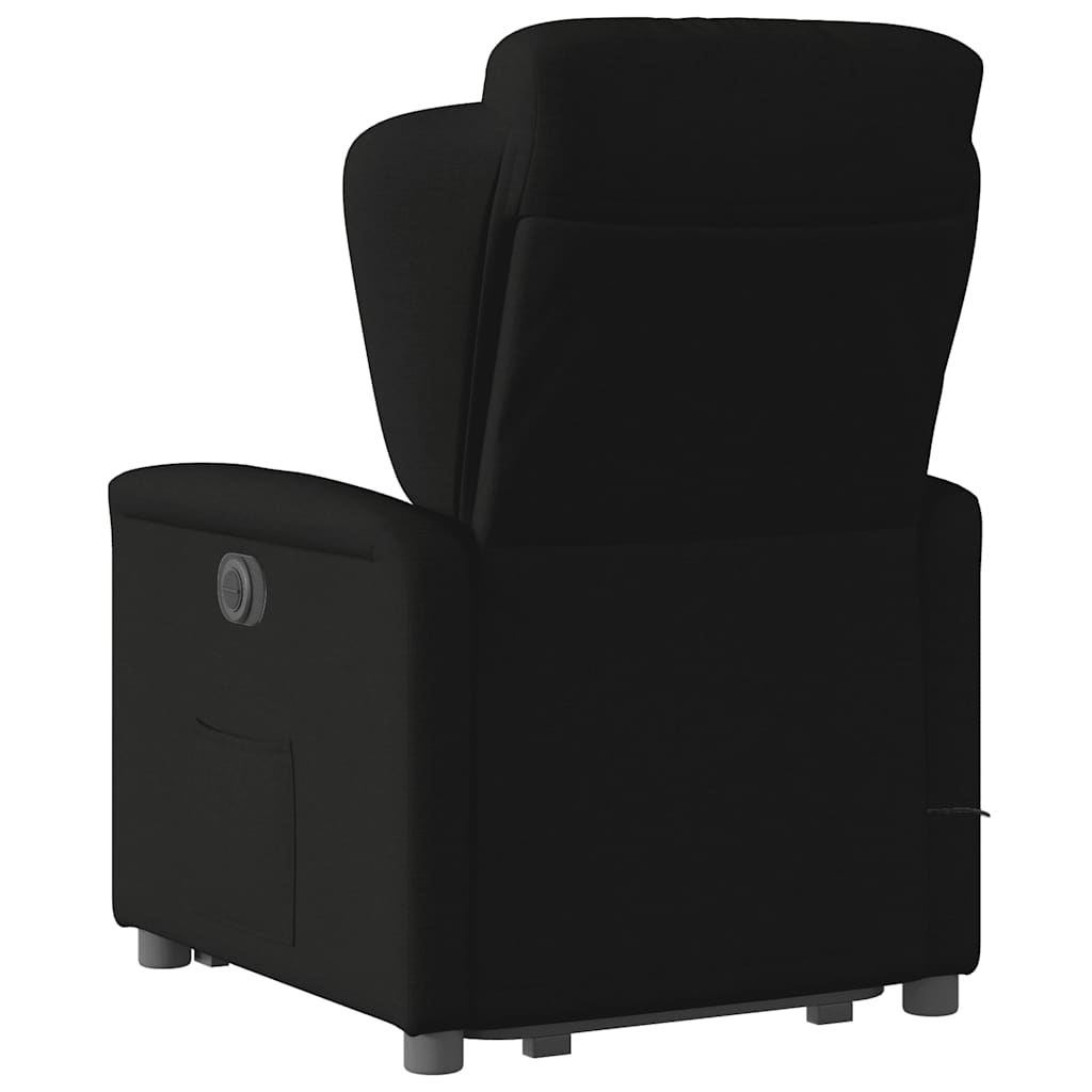 Elektrischer Massagesessel mit Aufstehhilfe Schwarz Stoff