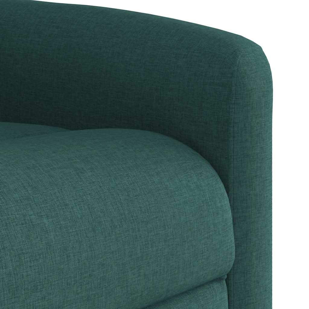 Elektrischer Massagesessel mit Aufstehhilfe Dunkelgrün Stoff