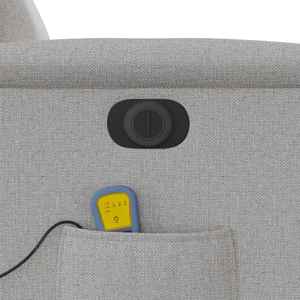 Massagesessel mit Aufstehhilfe Elektrisch Wolkengrau Stoff