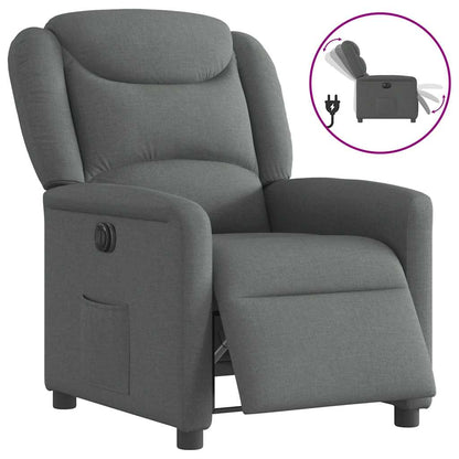 Relaxsessel Elektrisch Dunkelgrau Stoff
