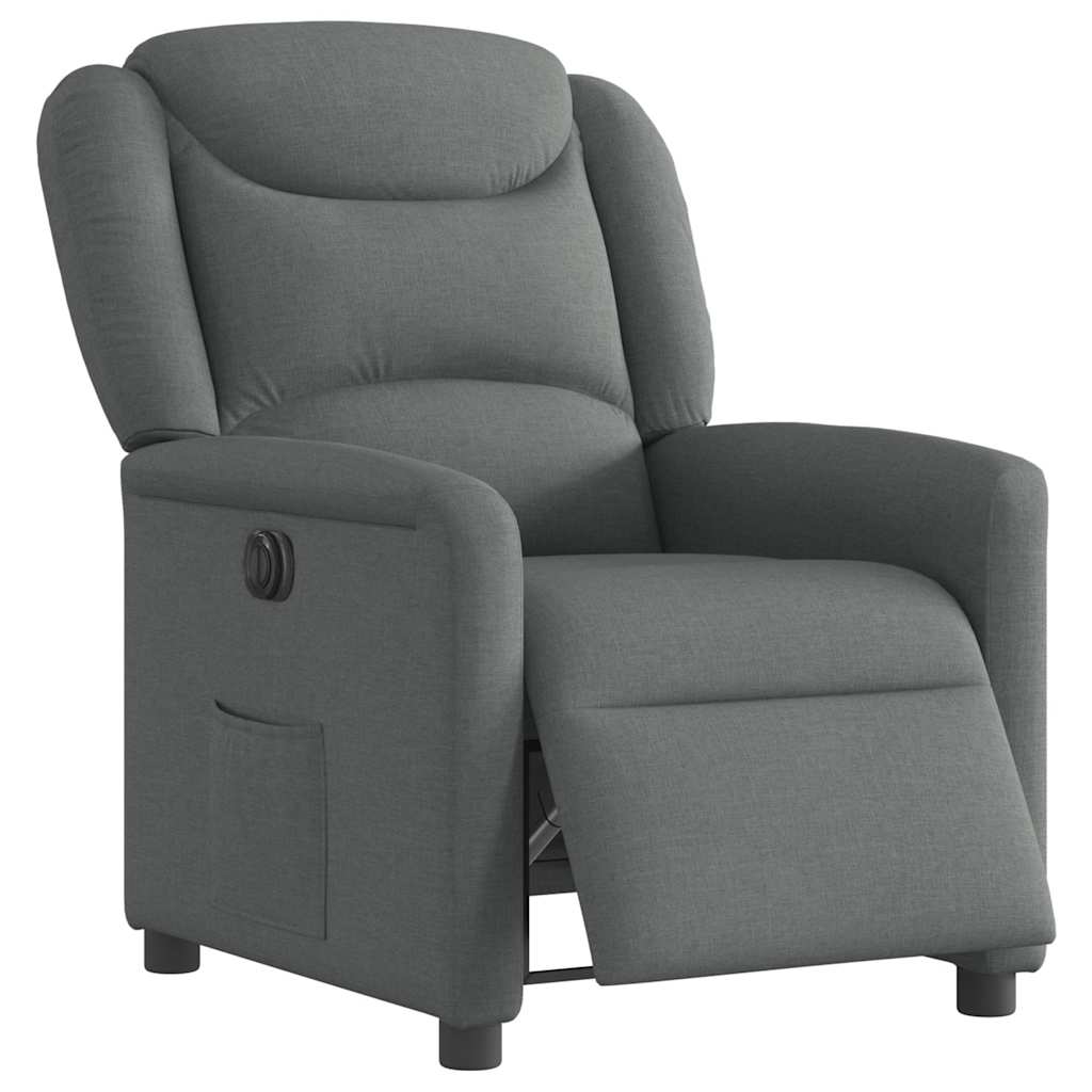 Relaxsessel Elektrisch Dunkelgrau Stoff