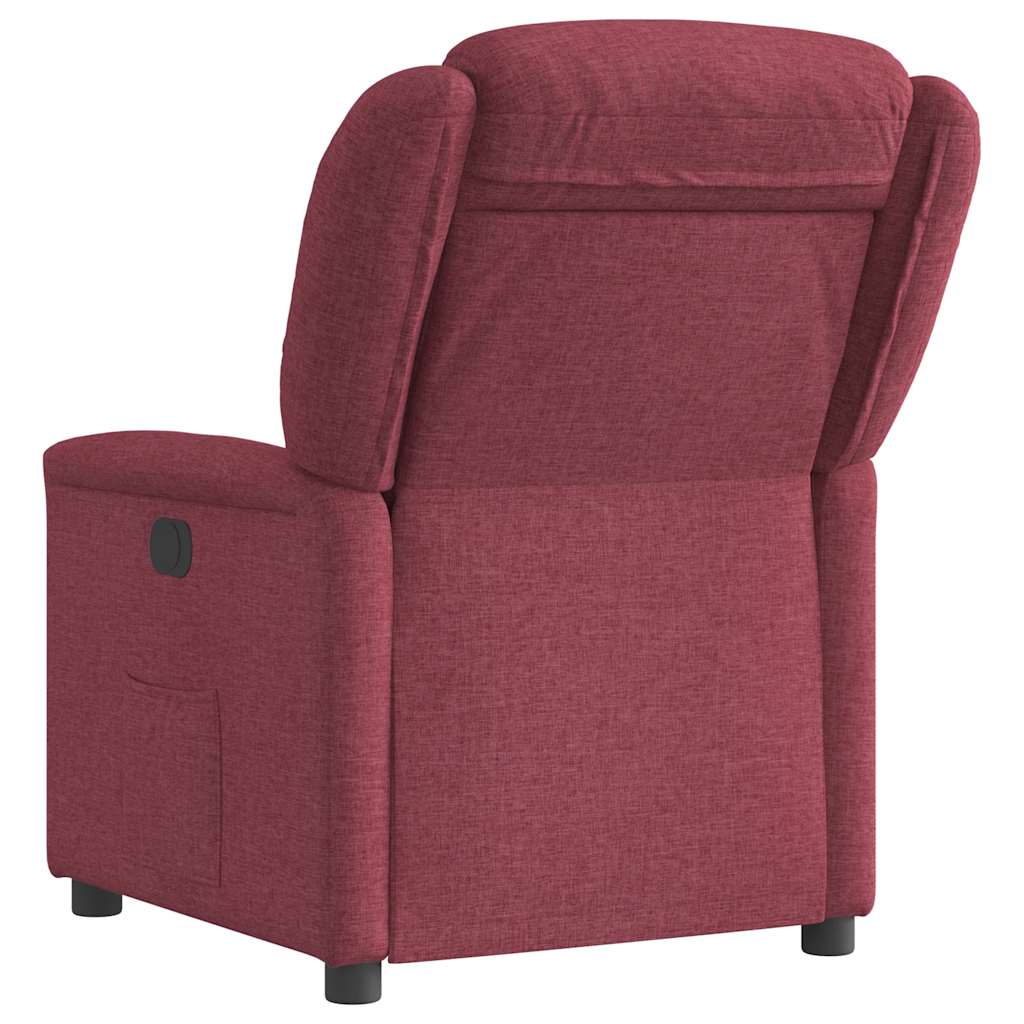 Relaxsessel Elektrisch Weinrot Stoff