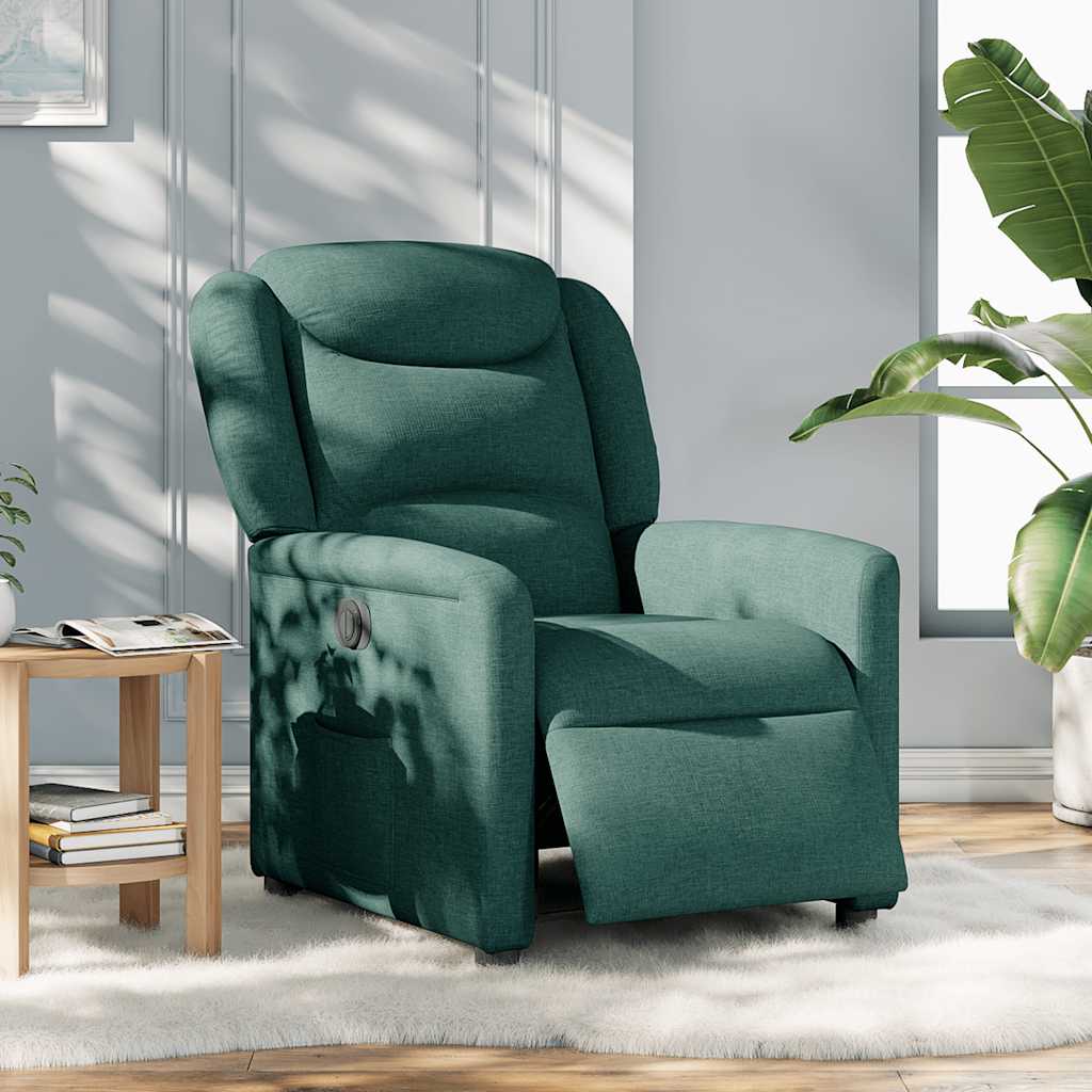 Relaxsessel Elektrisch Dunkelgrün Stoff