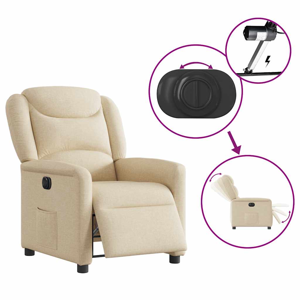 Relaxsessel Elektrisch Creme Stoff