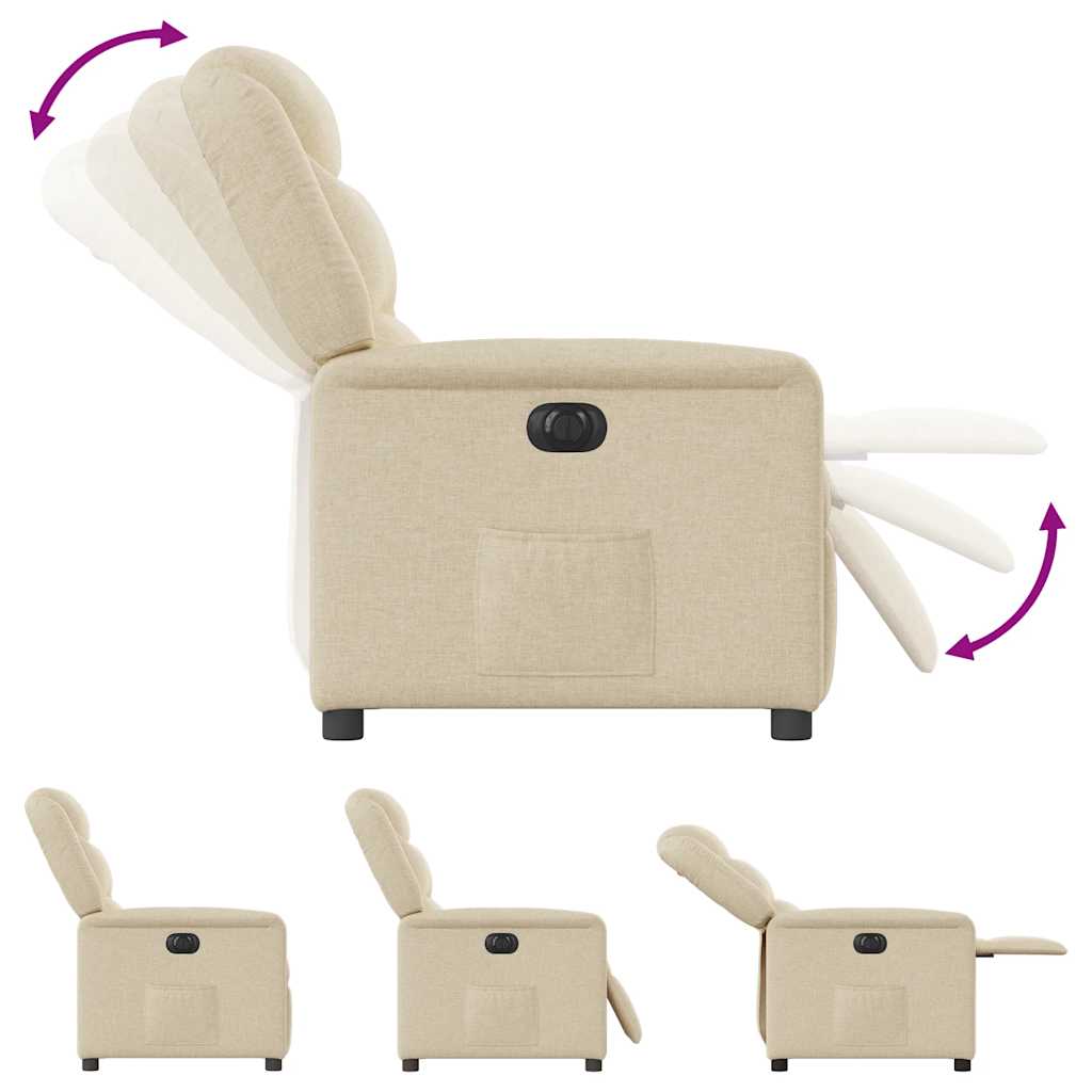 Relaxsessel Elektrisch Creme Stoff