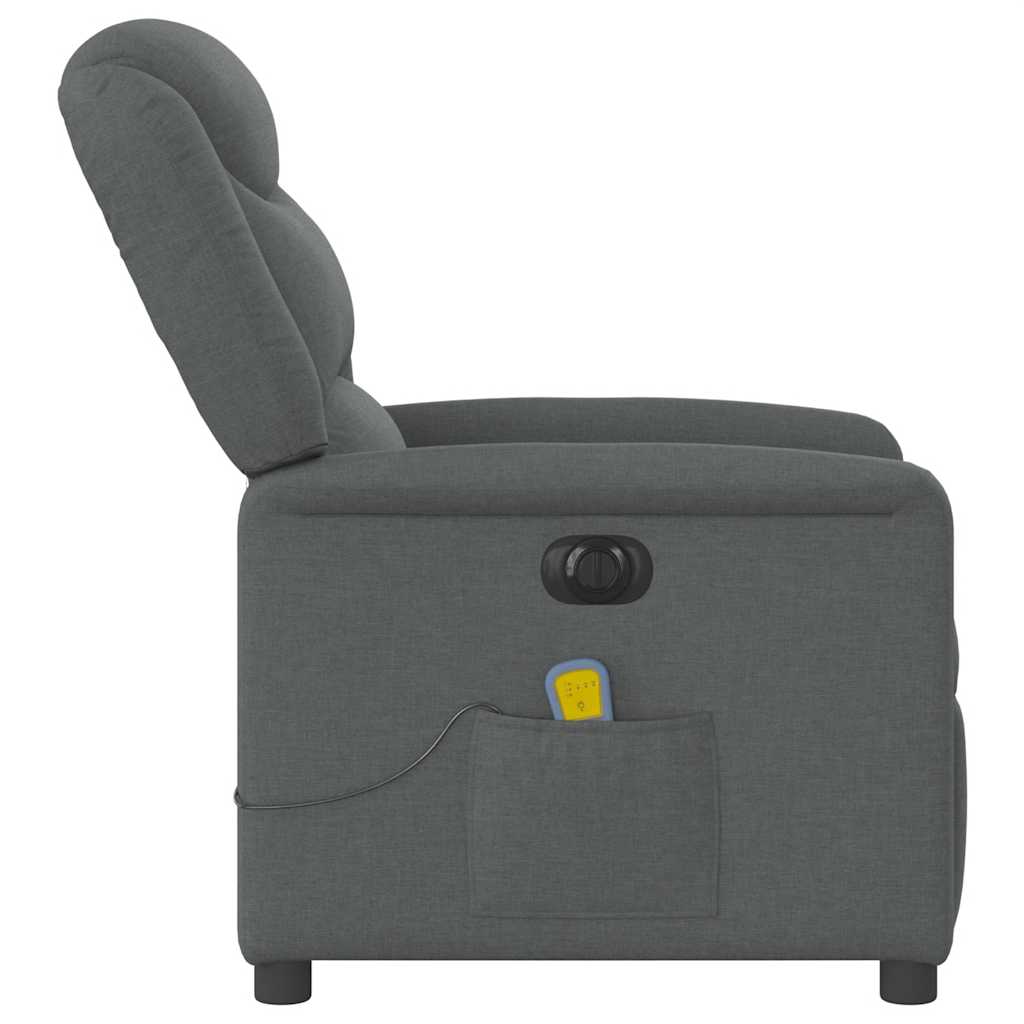 Massagesessel Elektrisch Dunkelgrau Stoff
