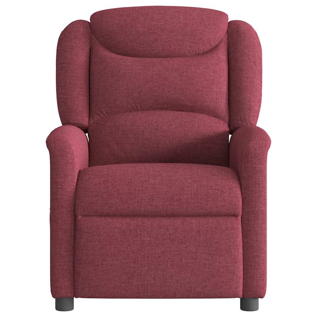 Massagesessel Elektrisch Weinrot Stoff