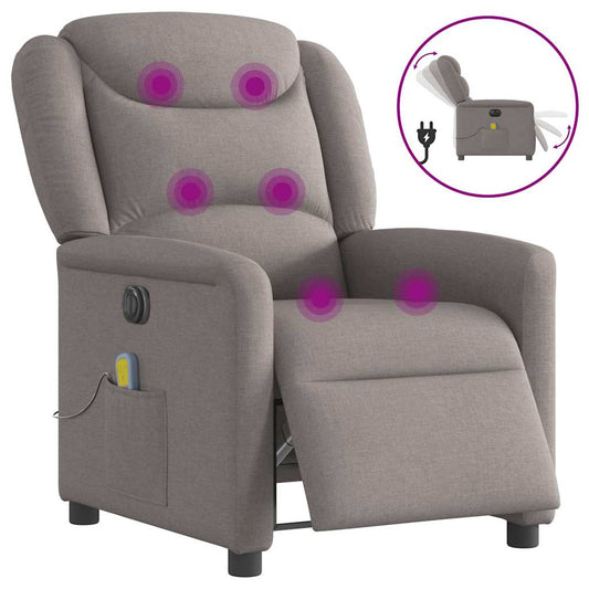 Massagesessel Elektrisch Taupe Stoff