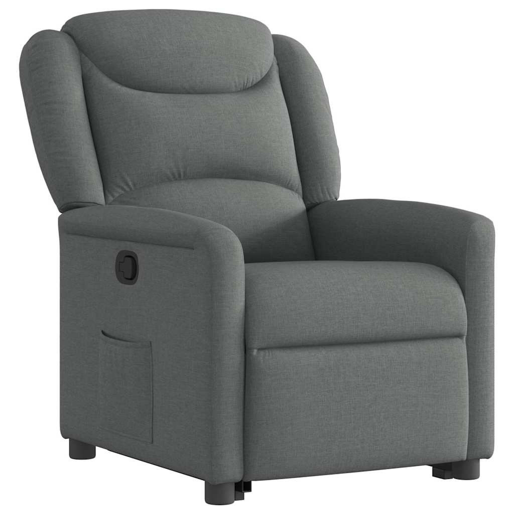 Relaxsessel mit Aufstehhilfe Dunkelgrau Stoff