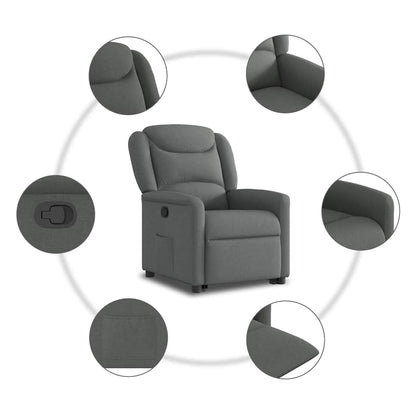 Relaxsessel mit Aufstehhilfe Dunkelgrau Stoff