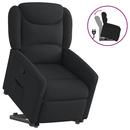 Relaxsessel mit Aufstehhilfe Schwarz Stoff