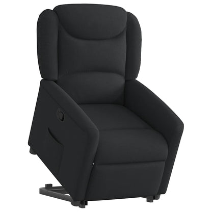 Relaxsessel mit Aufstehhilfe Schwarz Stoff