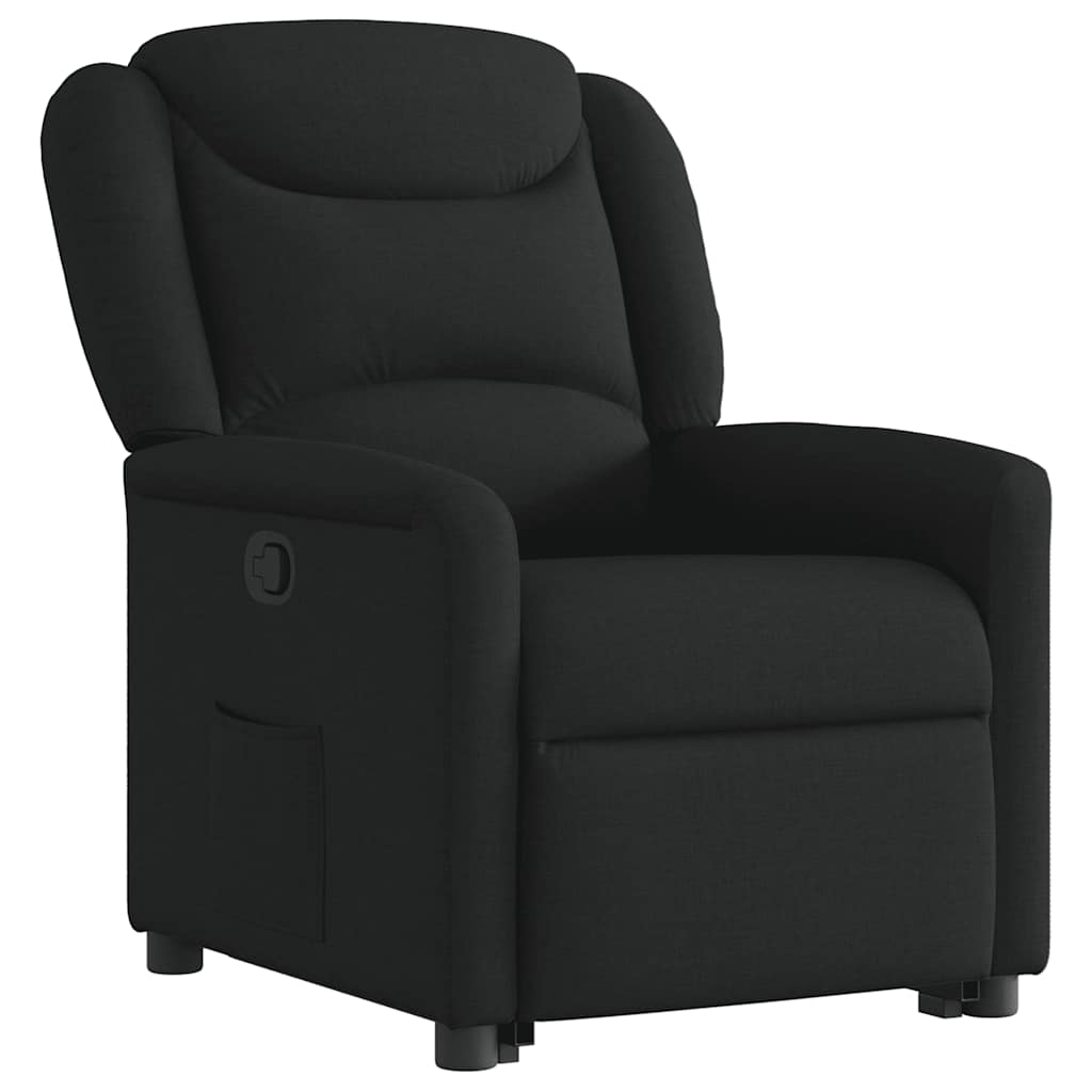 Relaxsessel mit Aufstehhilfe Schwarz Stoff