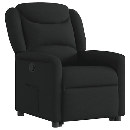 Relaxsessel mit Aufstehhilfe Schwarz Stoff
