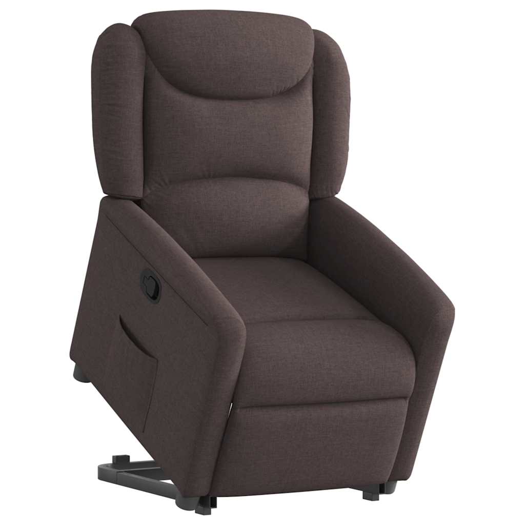 Relaxsessel mit Aufstehhilfe Dunkelbraun Stoff