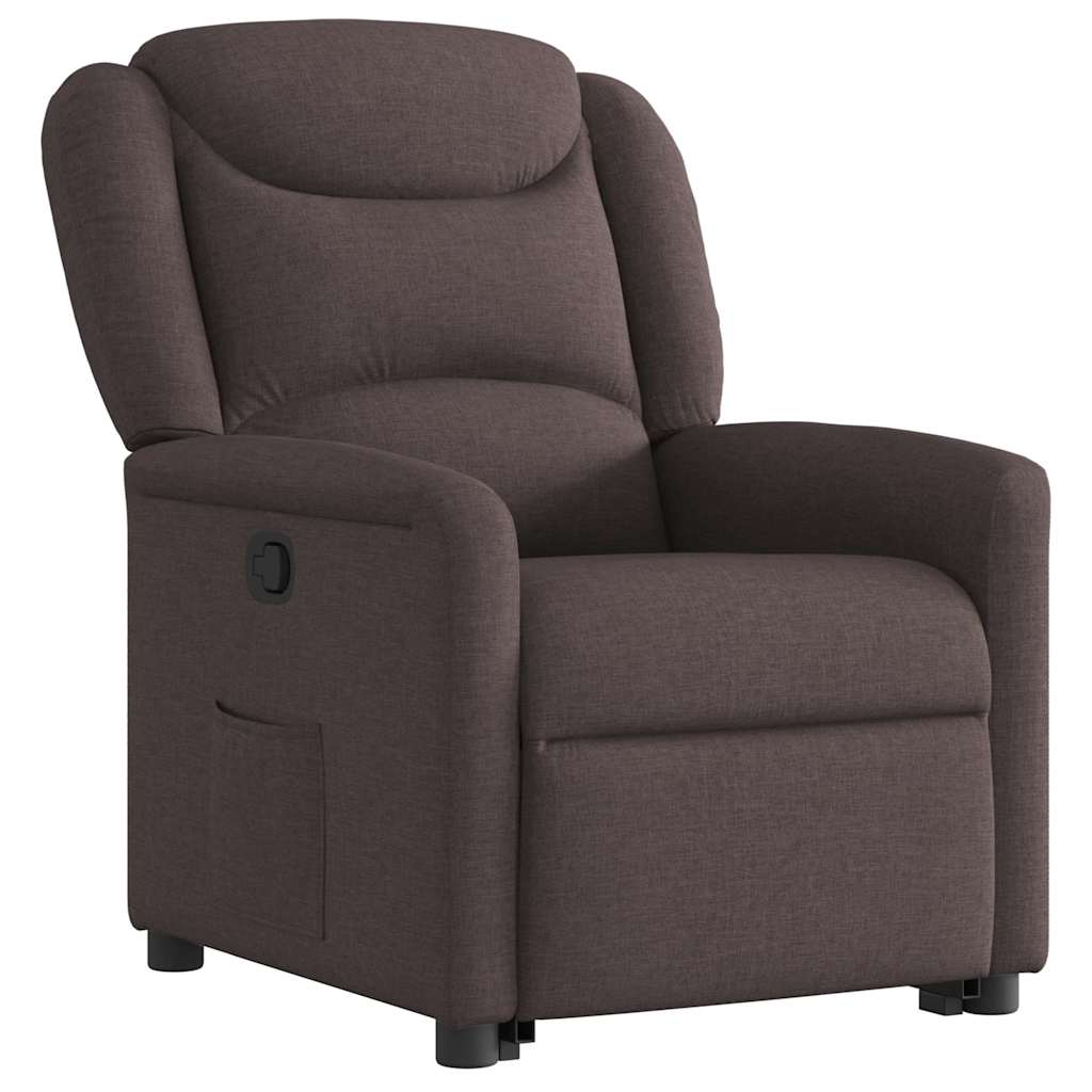 Relaxsessel mit Aufstehhilfe Dunkelbraun Stoff