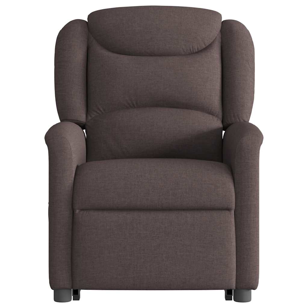 Relaxsessel mit Aufstehhilfe Dunkelbraun Stoff