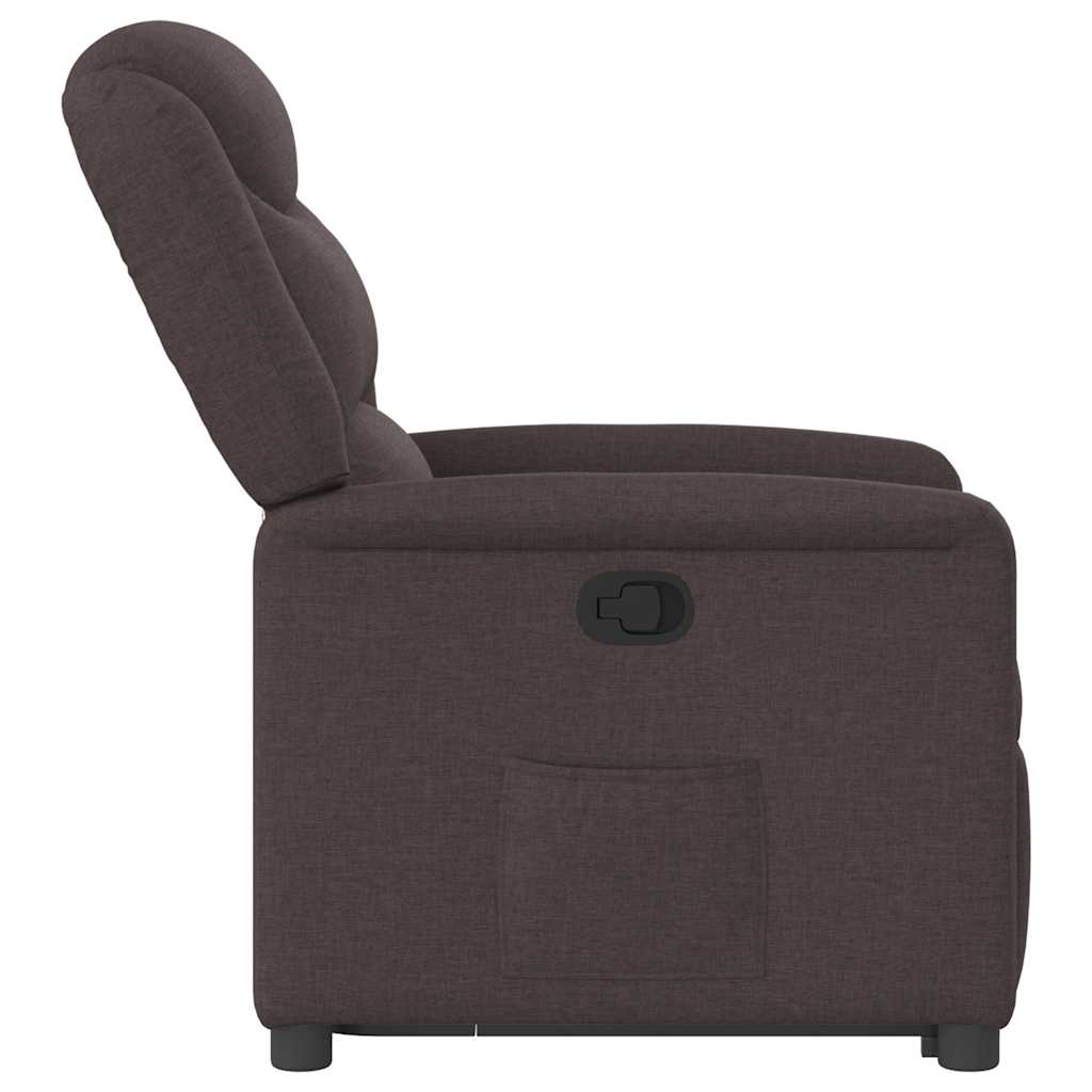 Relaxsessel mit Aufstehhilfe Dunkelbraun Stoff