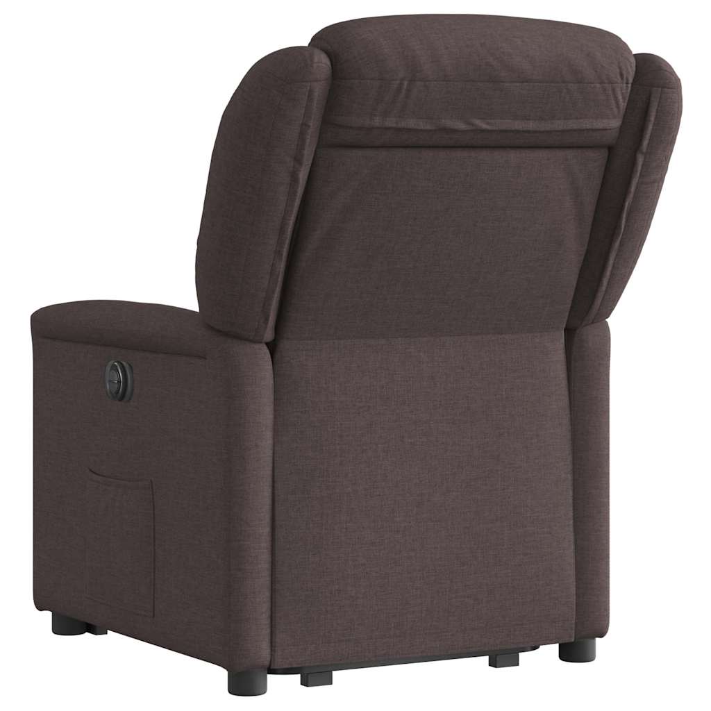 Relaxsessel mit Aufstehhilfe Dunkelbraun Stoff