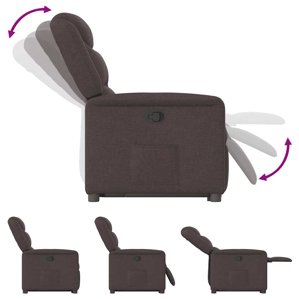 Relaxsessel mit Aufstehhilfe Dunkelbraun Stoff