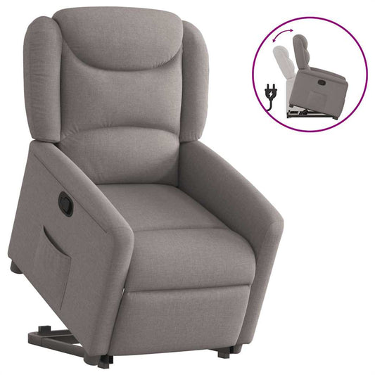 Relaxsessel mit Aufstehhilfe Taupe Stoff