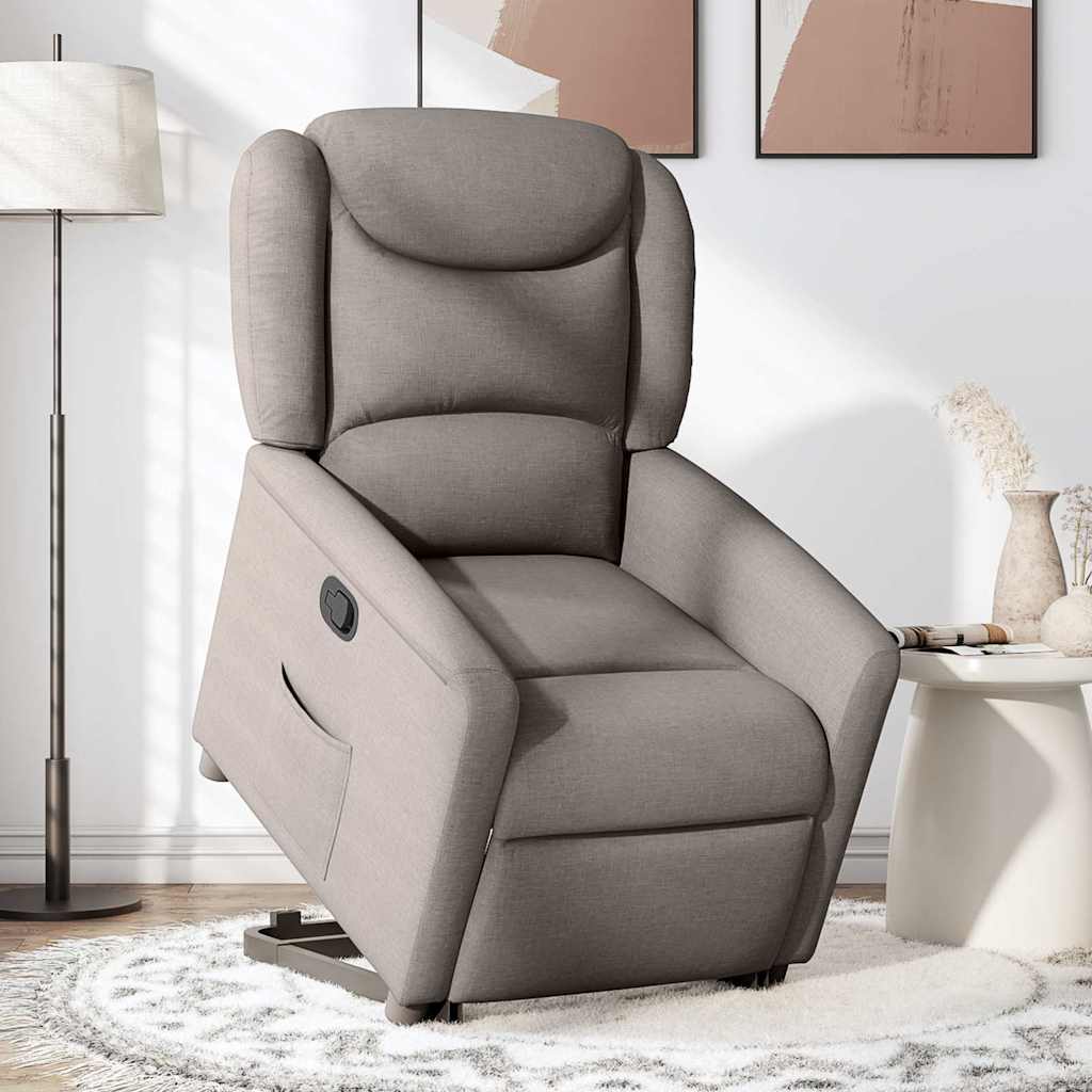 Relaxsessel mit Aufstehhilfe Taupe Stoff