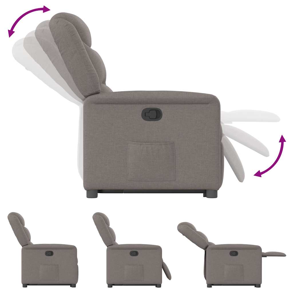 Relaxsessel mit Aufstehhilfe Taupe Stoff