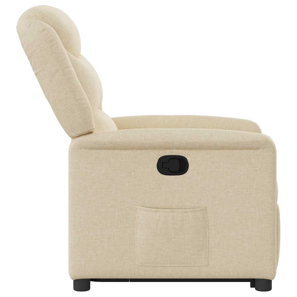 Relaxsessel mit Aufstehhilfe Creme Stoff