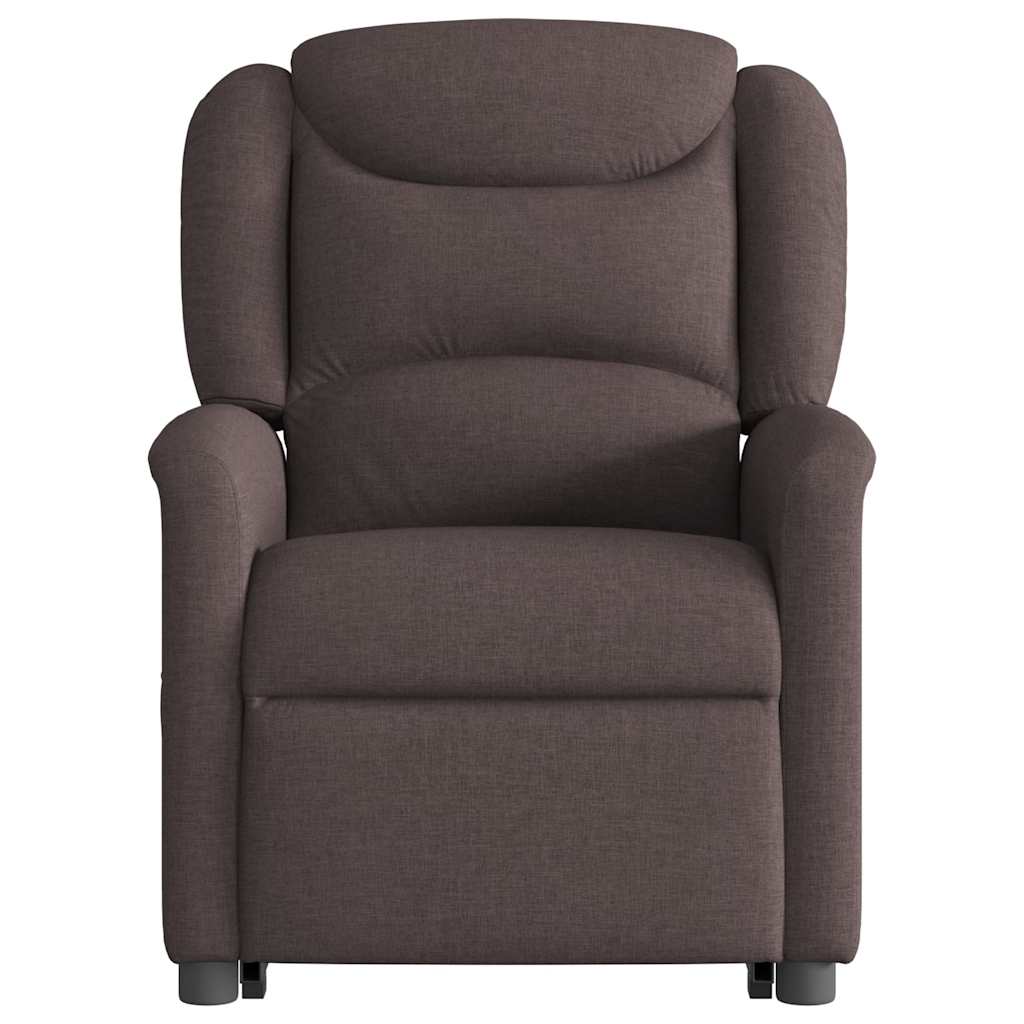 Massagesessel mit Aufstehhilfe Dunkelbraun Stoff