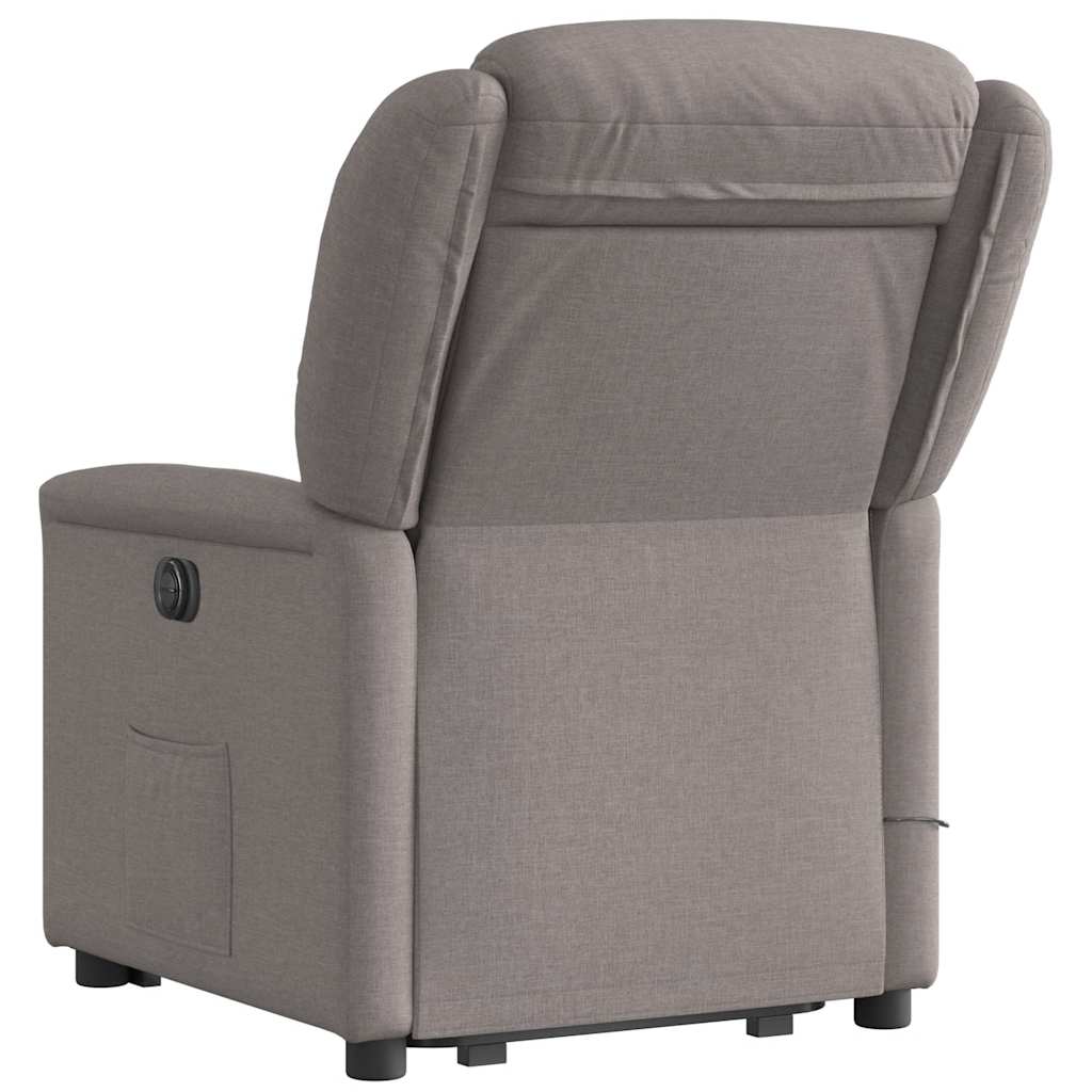 Massagesessel mit Aufstehhilfe Taupe Stoff