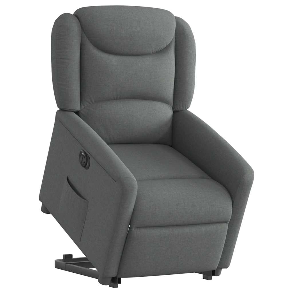 Relaxsessel mit Aufstehhilfe Elektrisch Dunkelgrau Stoff