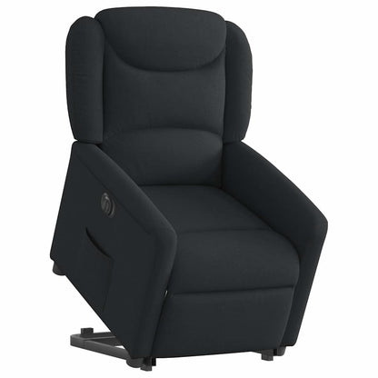 Relaxsessel mit Aufstehhilfe Elektrisch Schwarz Stoff