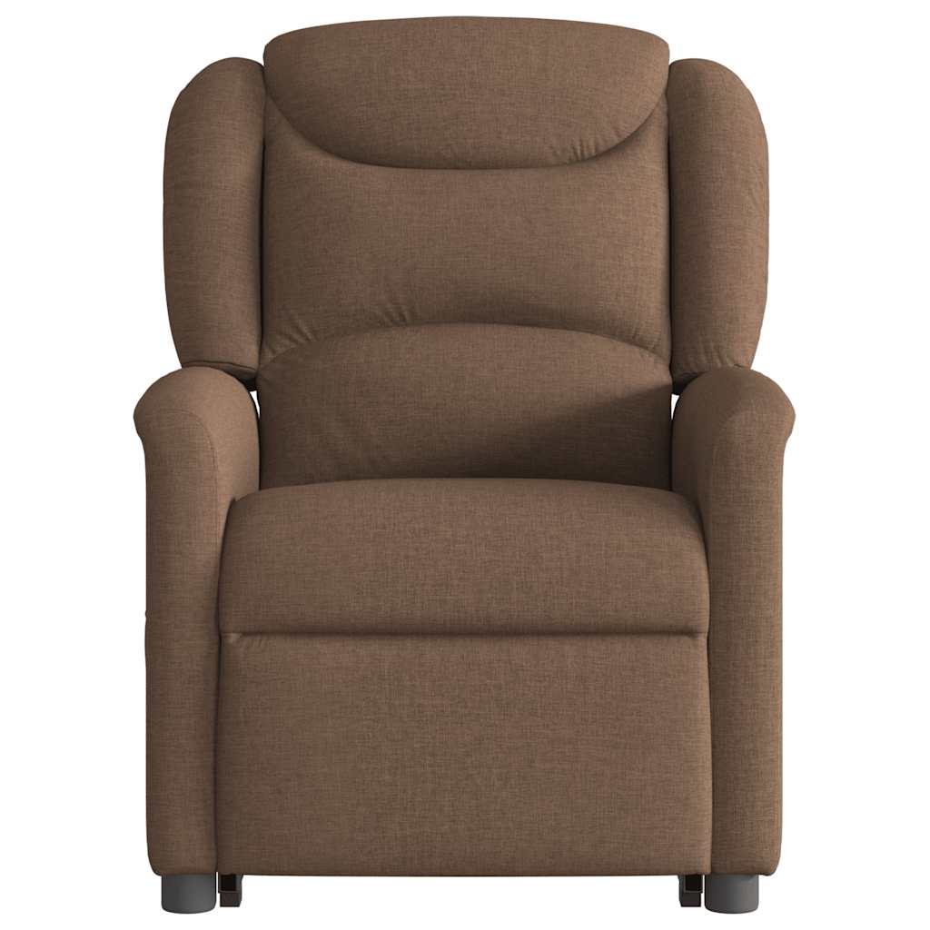 Relaxsessel mit Aufstehhilfe Elektrisch Braun Stoff