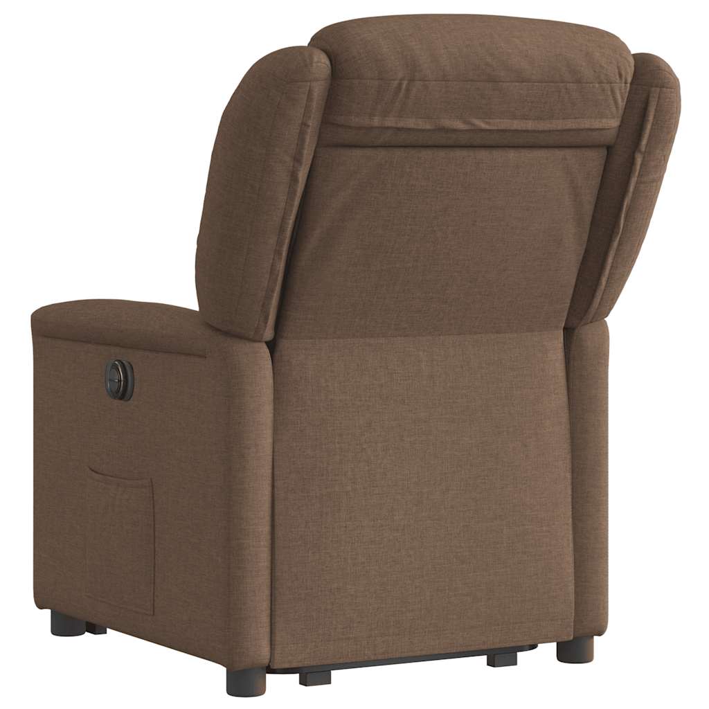 Relaxsessel mit Aufstehhilfe Elektrisch Braun Stoff