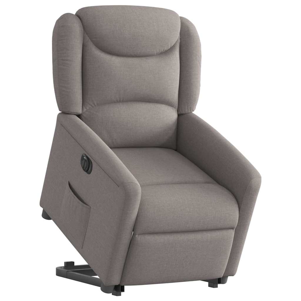 Relaxsessel mit Aufstehhilfe Elektrisch Taupe Stoff
