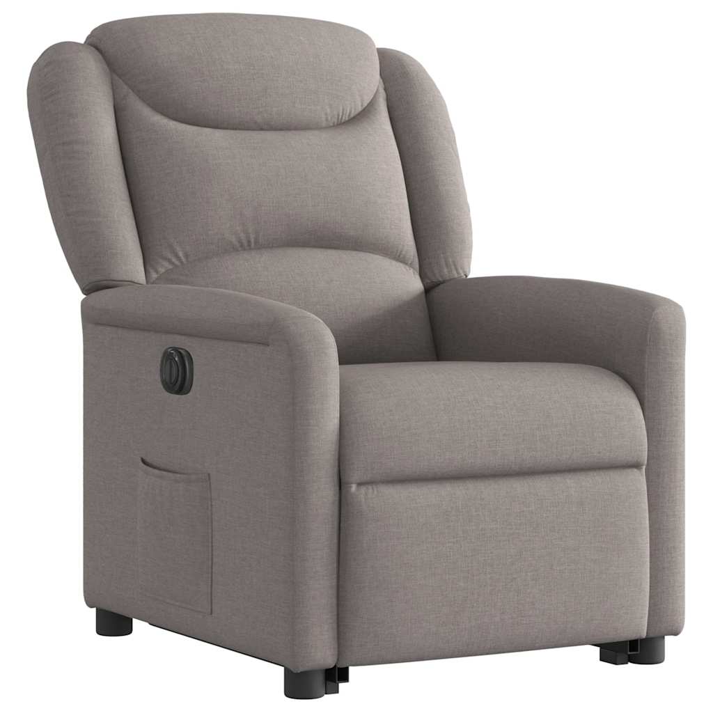 Relaxsessel mit Aufstehhilfe Elektrisch Taupe Stoff