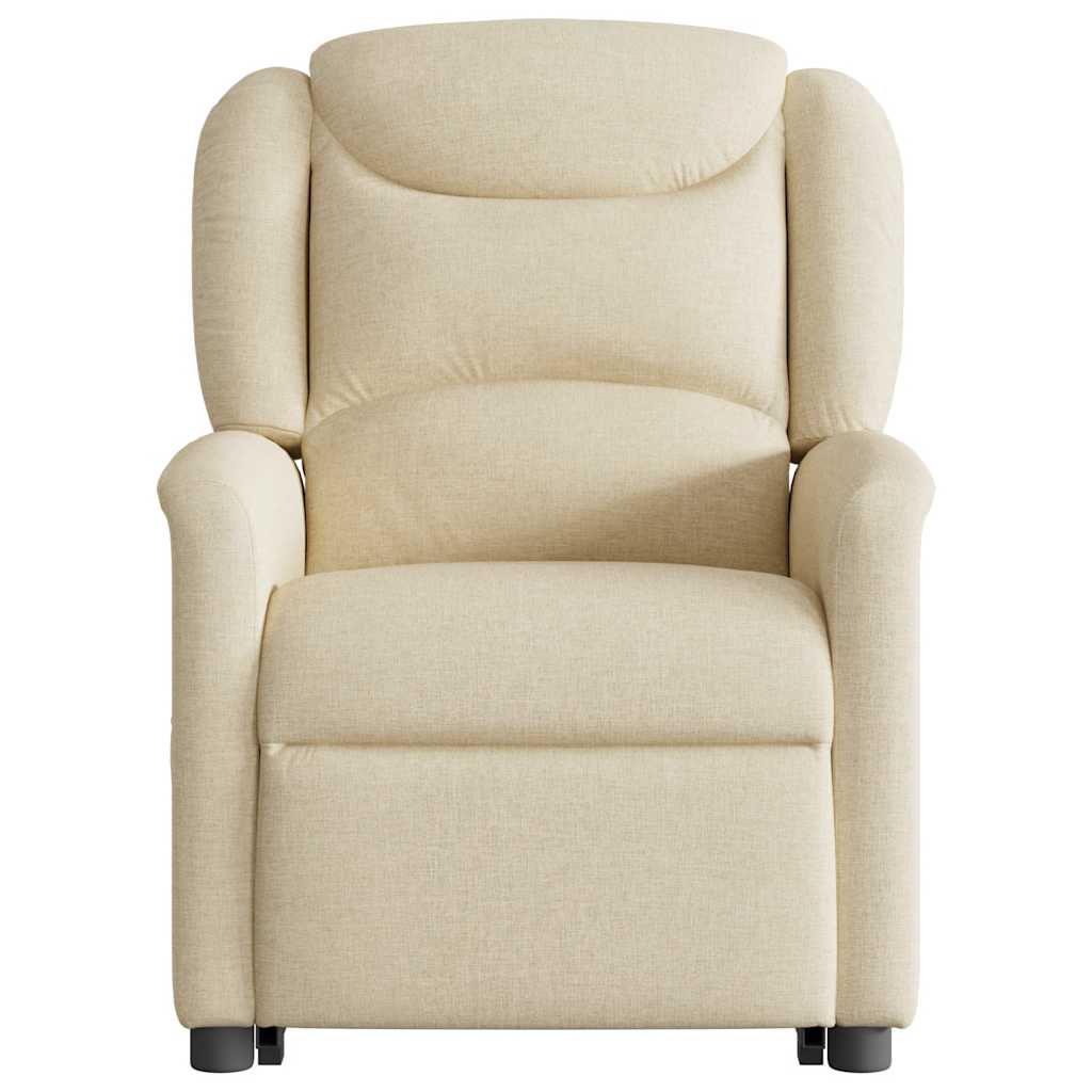 Relaxsessel mit Aufstehhilfe Elektrisch Creme Stoff