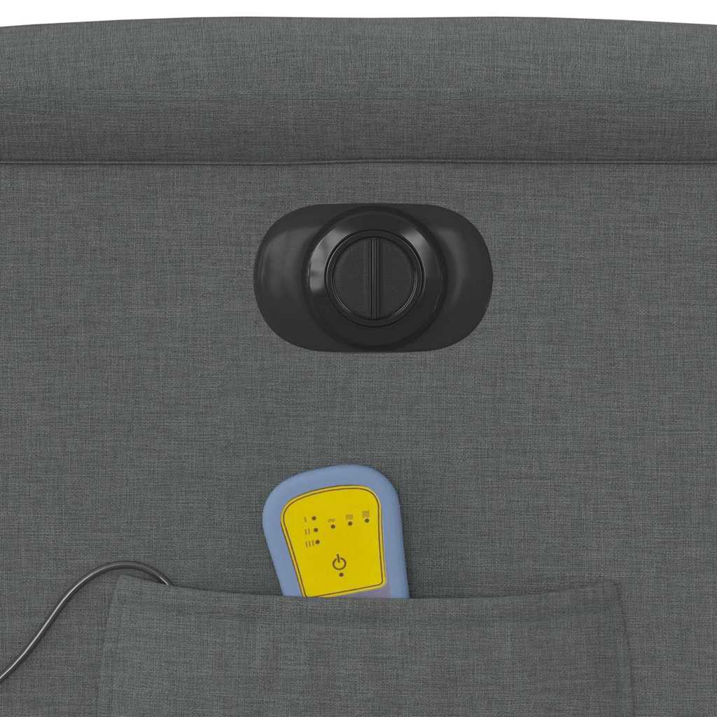 Elektrischer Massagesessel mit Aufstehhilfe Dunkelgrau Stoff
