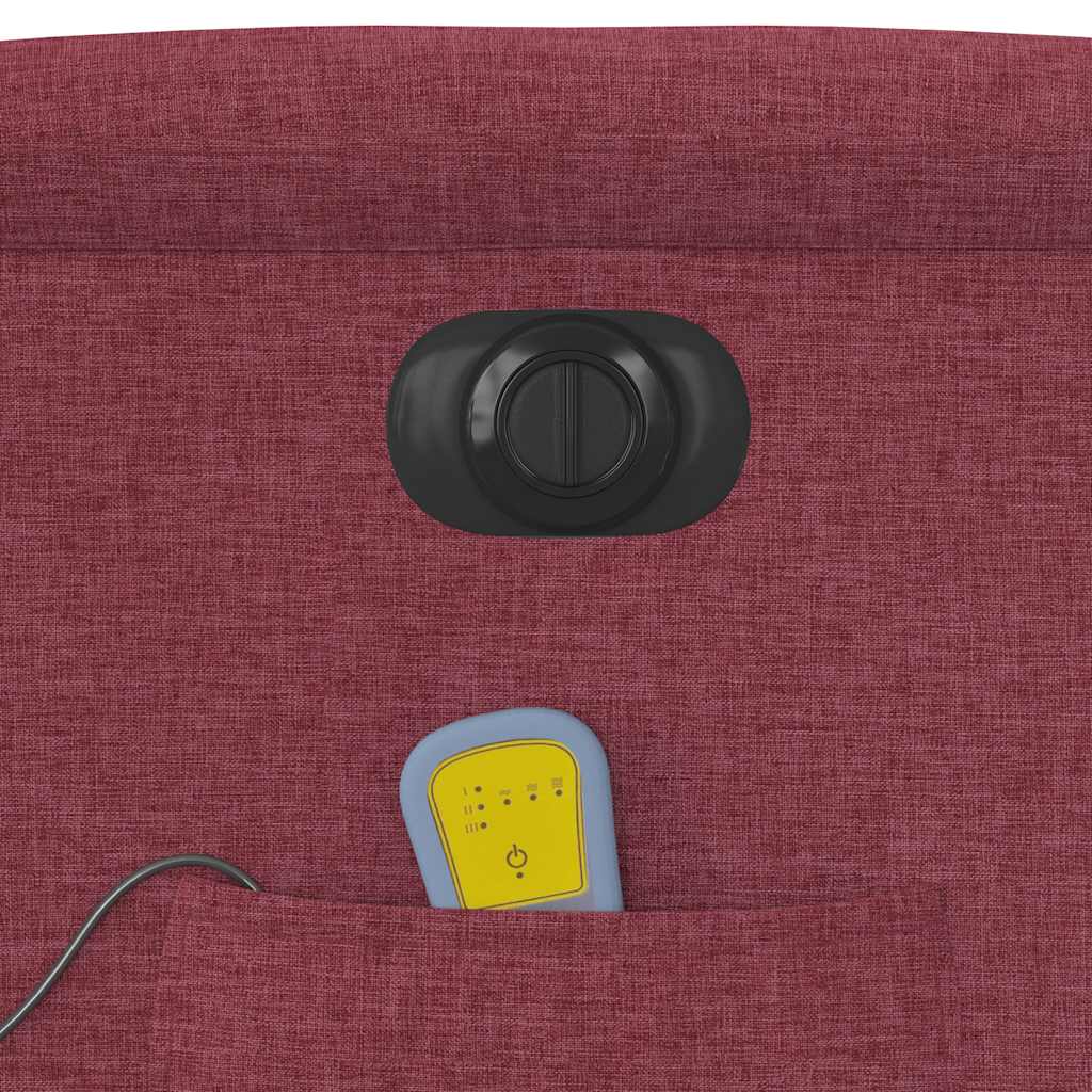 Elektrischer Massagesessel mit Aufstehhilfe Weinrot Stoff