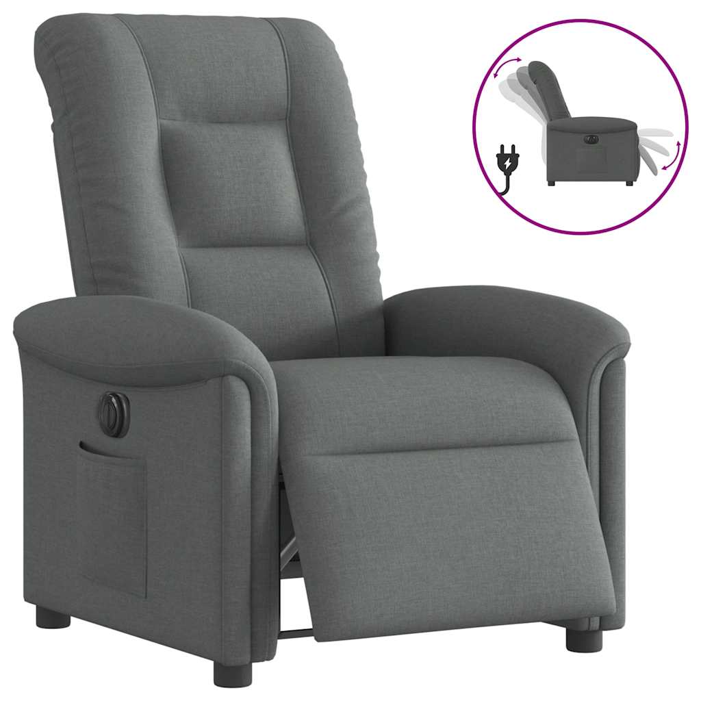 Relaxsessel Elektrisch Dunkelgrau Stoff