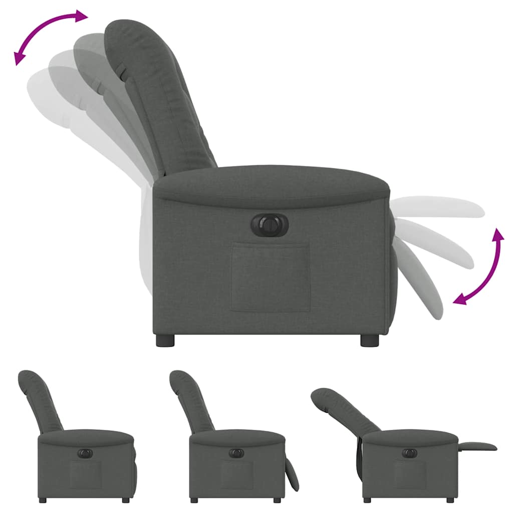Relaxsessel Elektrisch Dunkelgrau Stoff